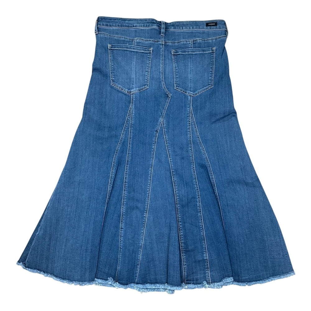 Liverpool Los Angeles Multi Panel Fray Hem Denim Skirt in Darwin Sz: 14 - Picture 10 of 16